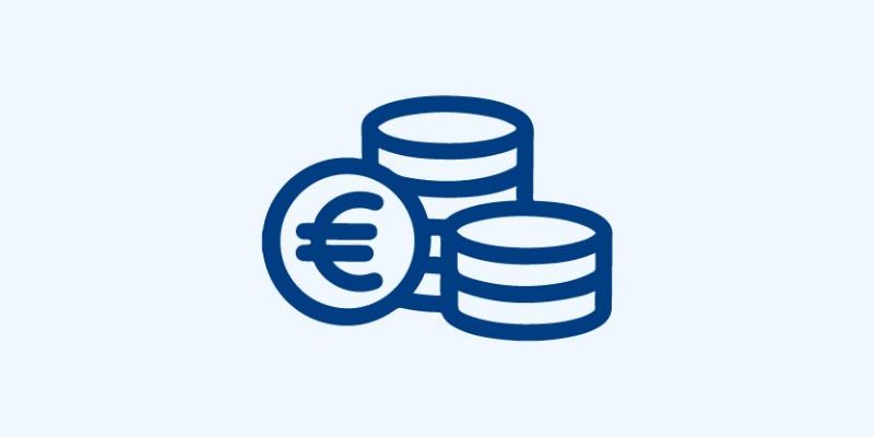 Icon mit Münzstapeln und Euro-Symbol - Symbol für finanzielle Vorteile