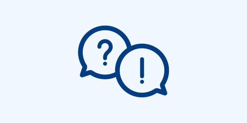 Icon mit Sprechblasen und Frage- und Ausrufzeichen - Symbol für Beratung